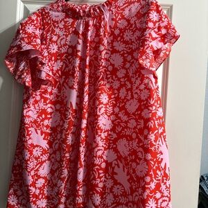 JODIFL Red and Pink Floral Top